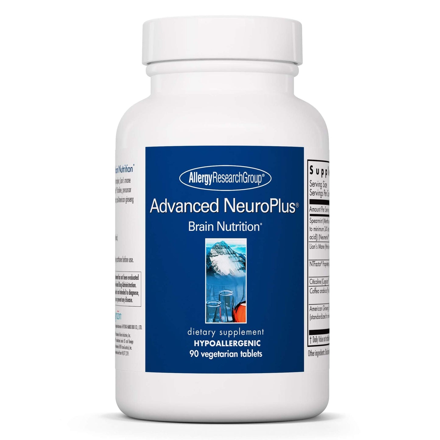 Allergy Research Group Advanced NeuroPlus Supplement - Memory & Focus Support, for Brain Function Health, Lion's Mane, Vegetarian Capsules - 90 Count