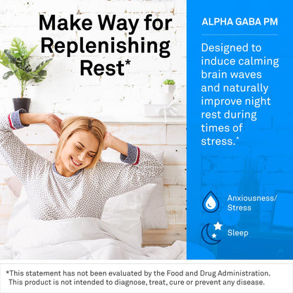 NeuroScience GABA PM Calm Sleep Aid for Adults - 400mg L-Theanine + 5-HTP + Magnesium (60 Capsules)