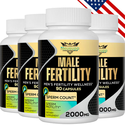 Neusupp Male Fertility Supplements – Maca, Zinc & Folate for Sperm Quality (Pack of 4)