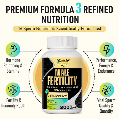Neusupp Male Fertility Supplements – Maca, Zinc & Folate for Sperm Quality (Pack of 4)