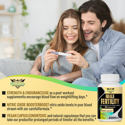 Neusupp Male Fertility Supplements – Maca, Zinc & Folate for Sperm Quality (Pack of 4)