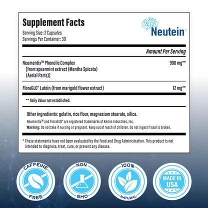 Neutein Natural Brain Booster – Extra Strength Plant-Based Cognitive Support (5 Pack, 300 Capsules) – Made in USA