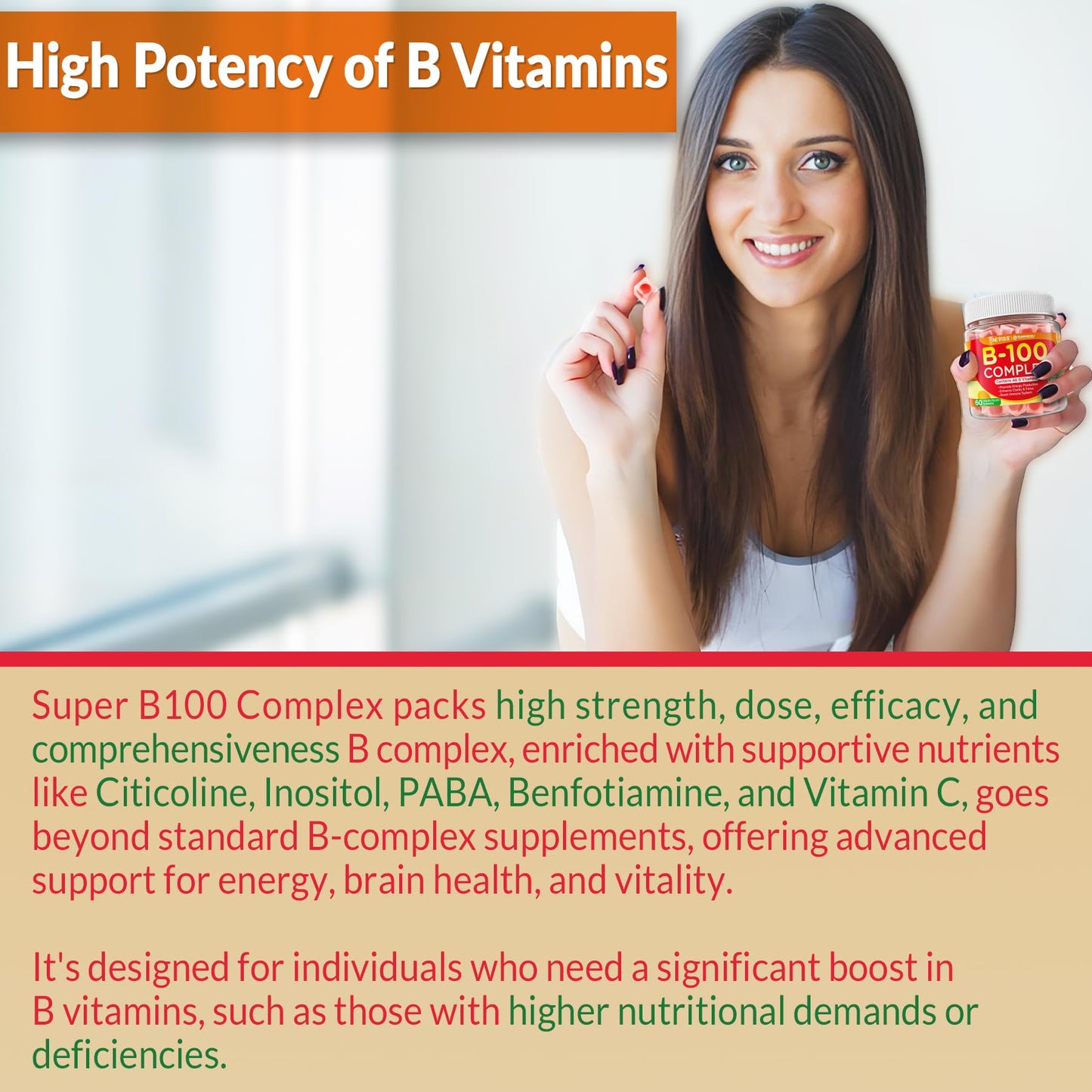 Neviss B100 Complex Gummies – 2 Pack Sugar-Free B Vitamins for Energy, Focus & Immunity