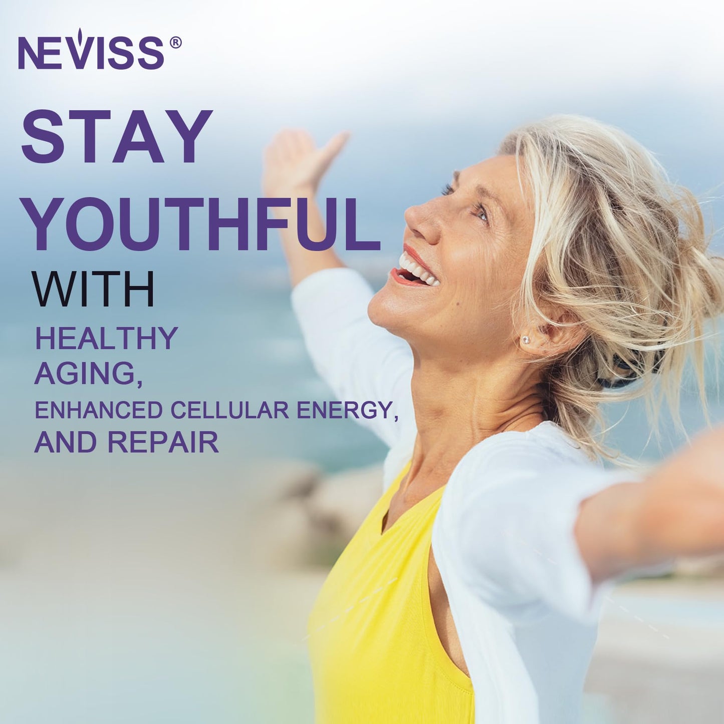 NEVISS Antioxidant Brain Support Melatonin Gummies 60mg for 50+ Adults | Immune & Anti-Aging
