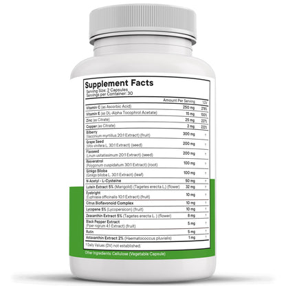 NEW AGE AREDS 2 Eye Vitamins – Lutein, Zeaxanthin, Bilberry & Astaxanthin – 180 Count