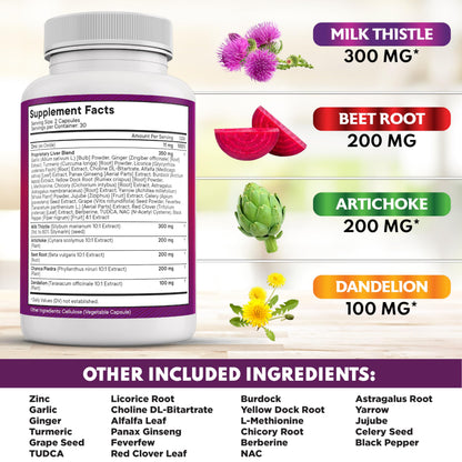 NEW AGE Milk Thistle NAC Chanca Piedra Liver Support – 180 Count, 28-in-1 Formula