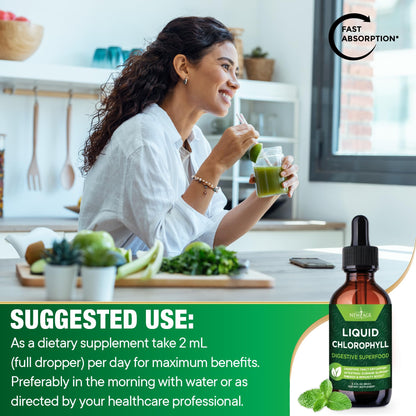 NEW AGE Chlorophyll Liquid Drops – Energy, Digestion & Immune Support (2 fl oz)