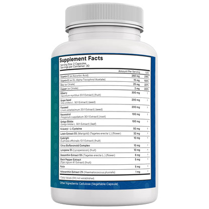 NEW AGE Eye Health Vitamins – Bilberry, Lutein & Zeaxanthin, AREDS 2 Blend, 180 Count