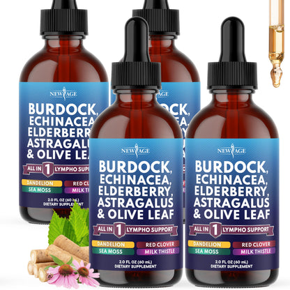 NEW AGE Lymphatic Drainage Drops - Burdock Root & Immune Support (8 oz)