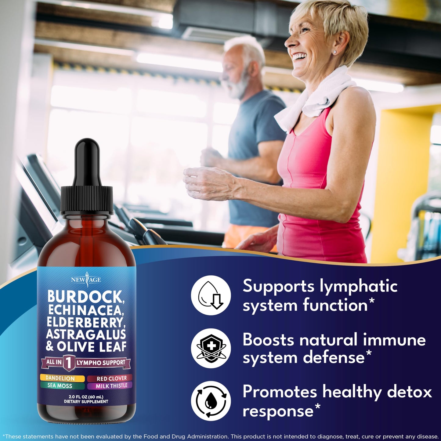 NEW AGE Lymphatic Drainage Drops - Burdock Root & Immune Support (8 oz)