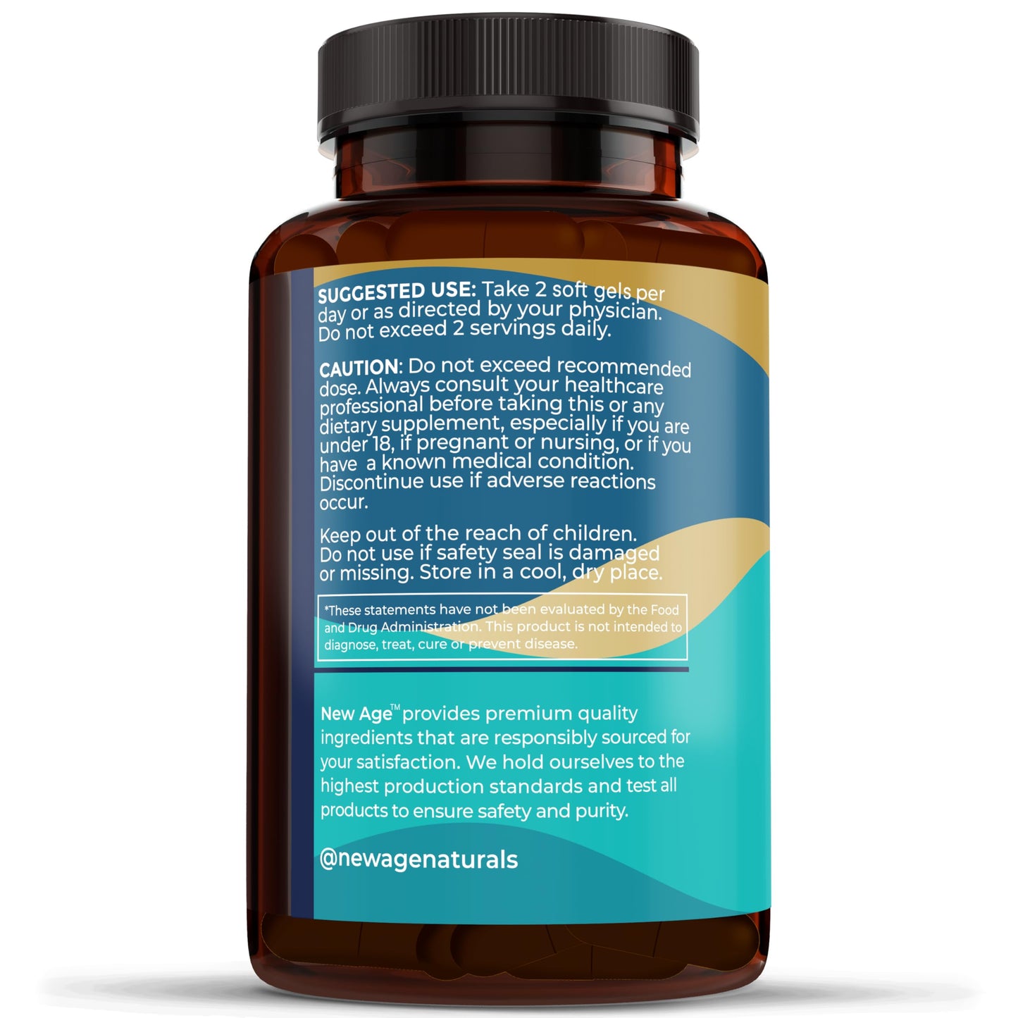 NEW AGE Omega 3 Fish Oil Supplement - Non-GMO, Gluten Free, EPA & DHA (270 Softgels, Pack of 3)