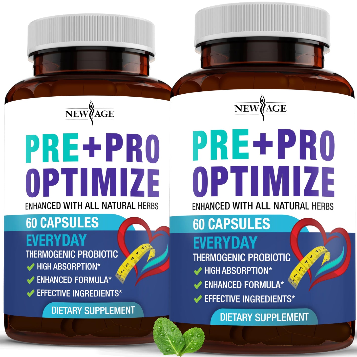 NEW AGE Pro Optimize Probiotics — 70B CFU, Dong Quai, Menopause Support (Pack of 2)
