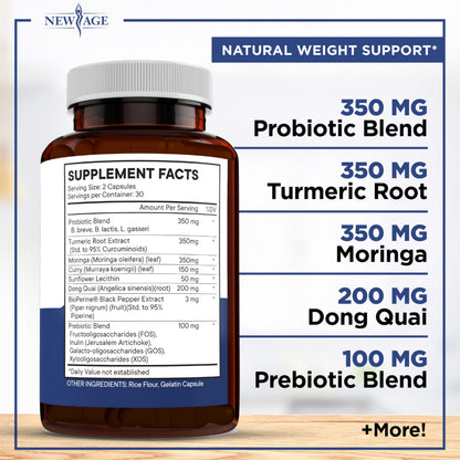 NEW AGE Pro Optimize Probiotics — 70B CFU, Dong Quai, Menopause Support (Pack of 2)