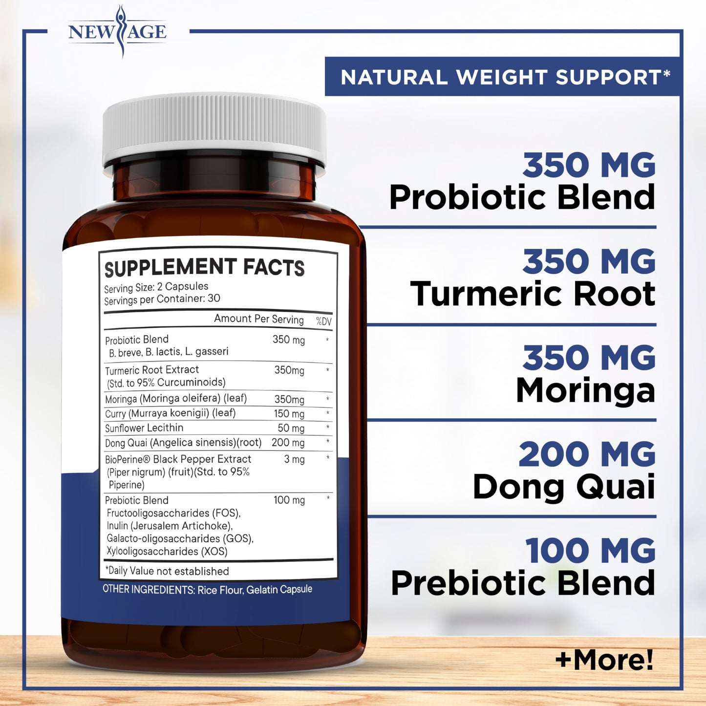 NEW AGE Pro Optimize Probiotics for Women - 70B CFU, Menopause Support, Dong Quai Pack of 3