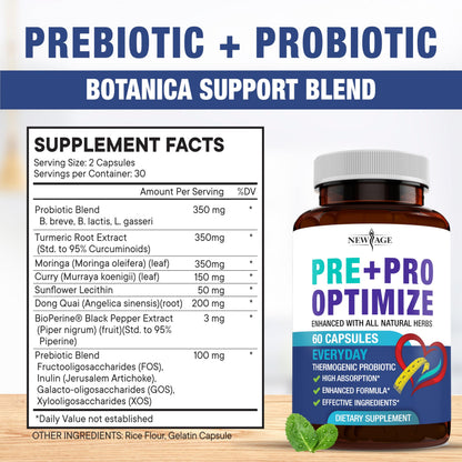 NEW AGE Pro Optimize Probiotics — 70B CFU, Dong Quai, Menopause Support (Pack of 2)