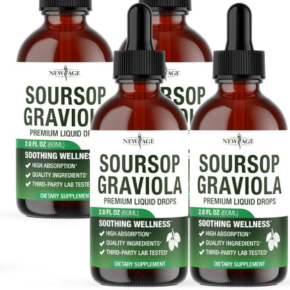 NEW AGE Soursop Drops – Immune Support Liquid with Soursop & Elderberry (8 oz)