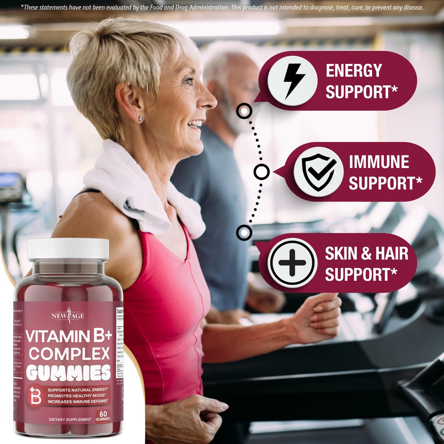 NEW AGE Vitamin B Complex Gummies – Gluten-Free, Vegan, Made in USA (180 Count x3)