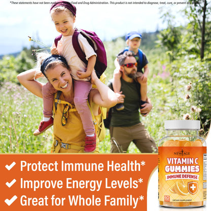 NEW AGE Vitamin C Gummies – Orange Flavor, Vegetarian, Gluten-Free (180 Gummies)