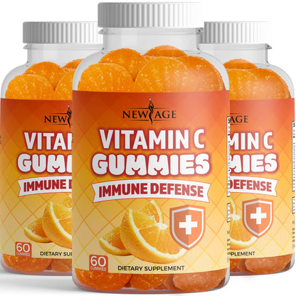NEW AGE Vitamin C Gummies – Orange Flavor, Vegetarian, Gluten-Free (180 Gummies)