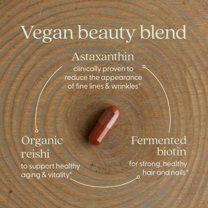 New Chapter Biotin Supplement - Vegan Hair Skin & Nails with Fermented Biotin + Astaxanthin - 60 Count
