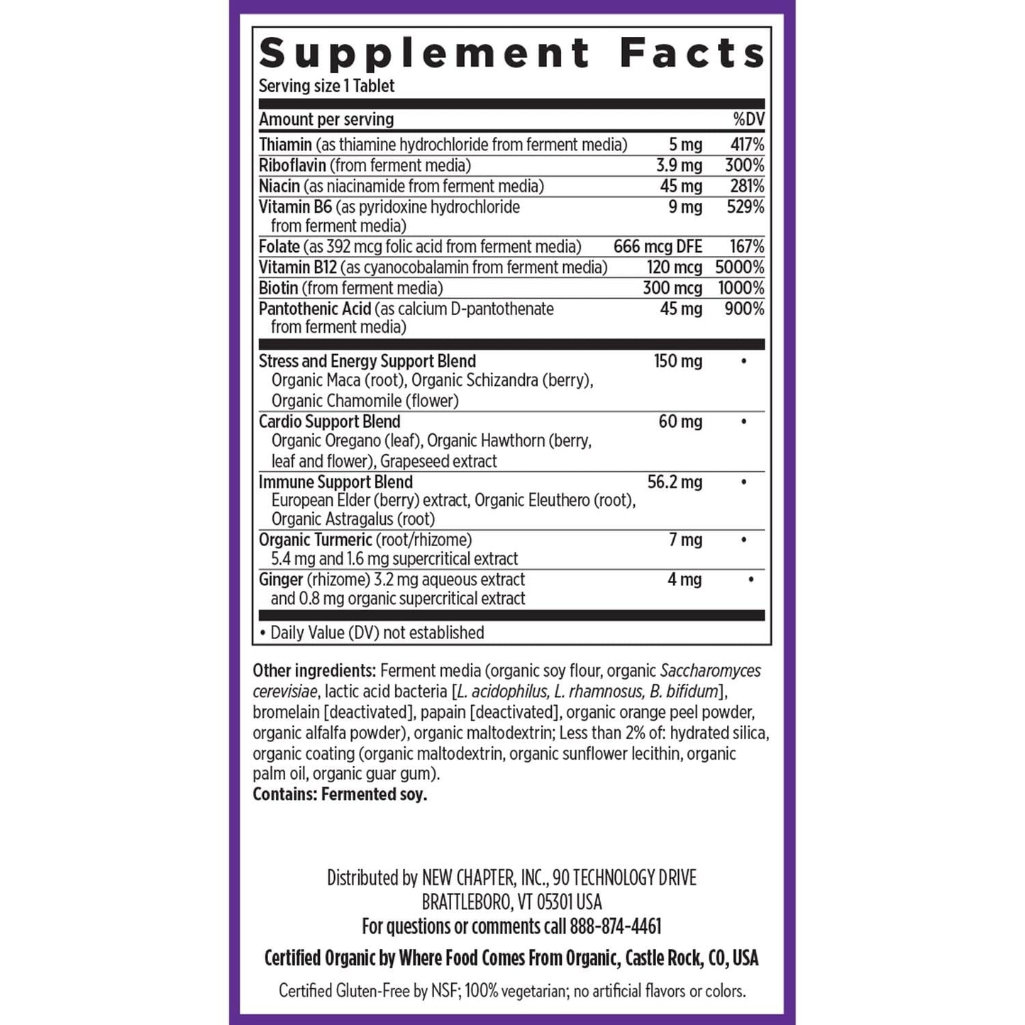 New Chapter Vitamin B Complex – Fermented Coenzyme B, Organic 90 ct