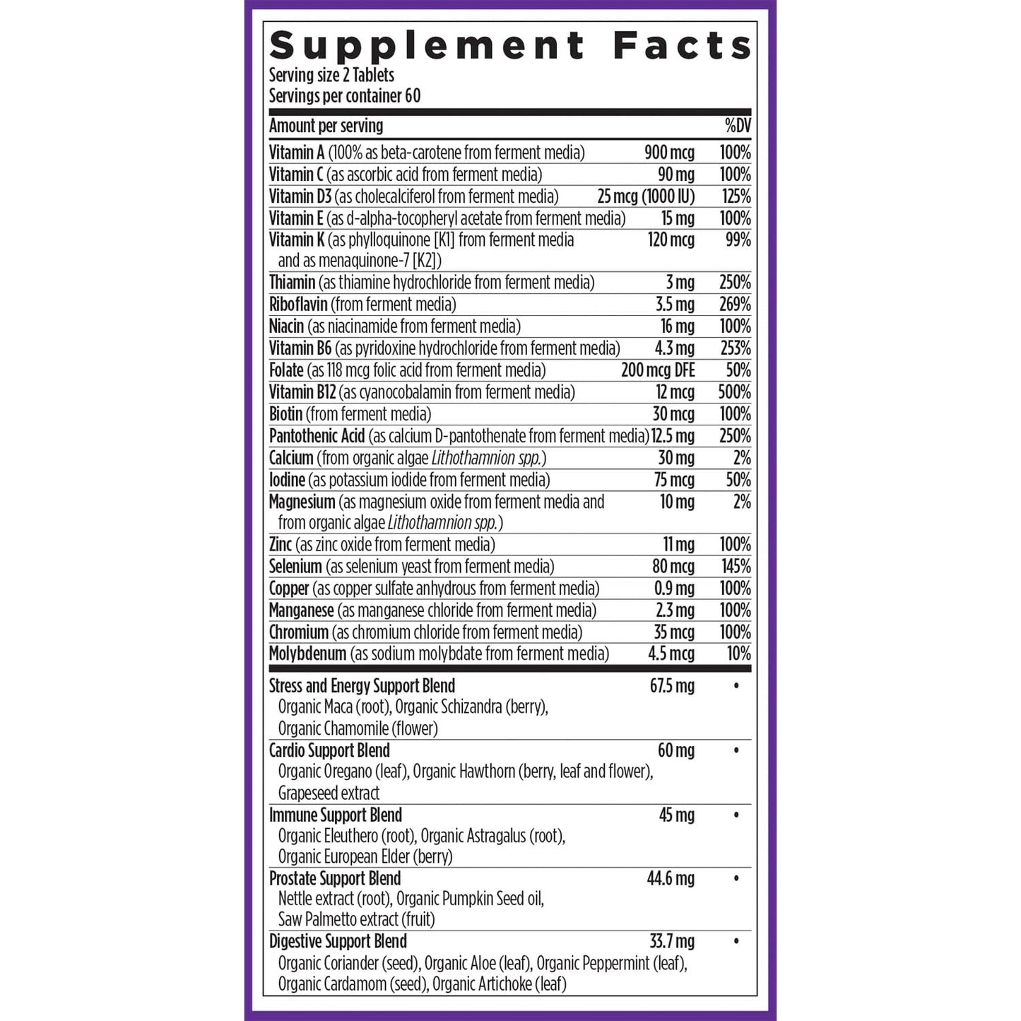New Chapter Men's Multivitamin Advanced Formula – Stress, Immune & Energy Support (120 ct)