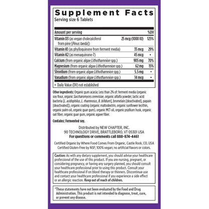 New Chapter Calcium Supplement – Organic Plant Calcium with D3 & K2, Tiny Tabs (240)