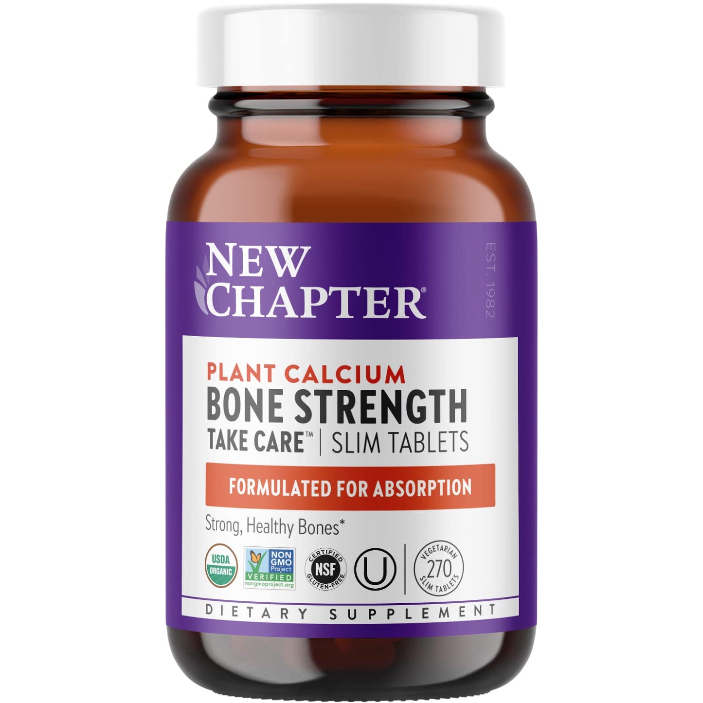 New Chapter Calcium Supplement – Organic Plant-Based Calcium with D3+K2 for Bone, Joint & Heart Support