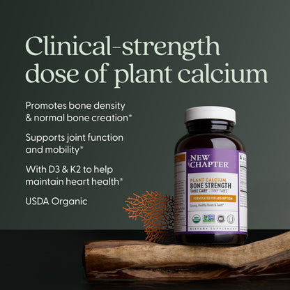 New Chapter Calcium Supplement – Organic Plant Calcium with D3 & K2, Tiny Tabs (240)