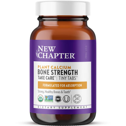 New Chapter Calcium Supplement – Organic Plant Calcium with D3 & K2, Tiny Tabs (240)