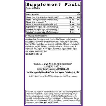 New Chapter Calcium Supplement – Organic Plant Calcium with D3 & K2, Tiny Tabs (240)
