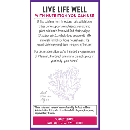 New Chapter Organic Plant Calcium for Women Under 40 — D3, K2 & Mg | 60 Count