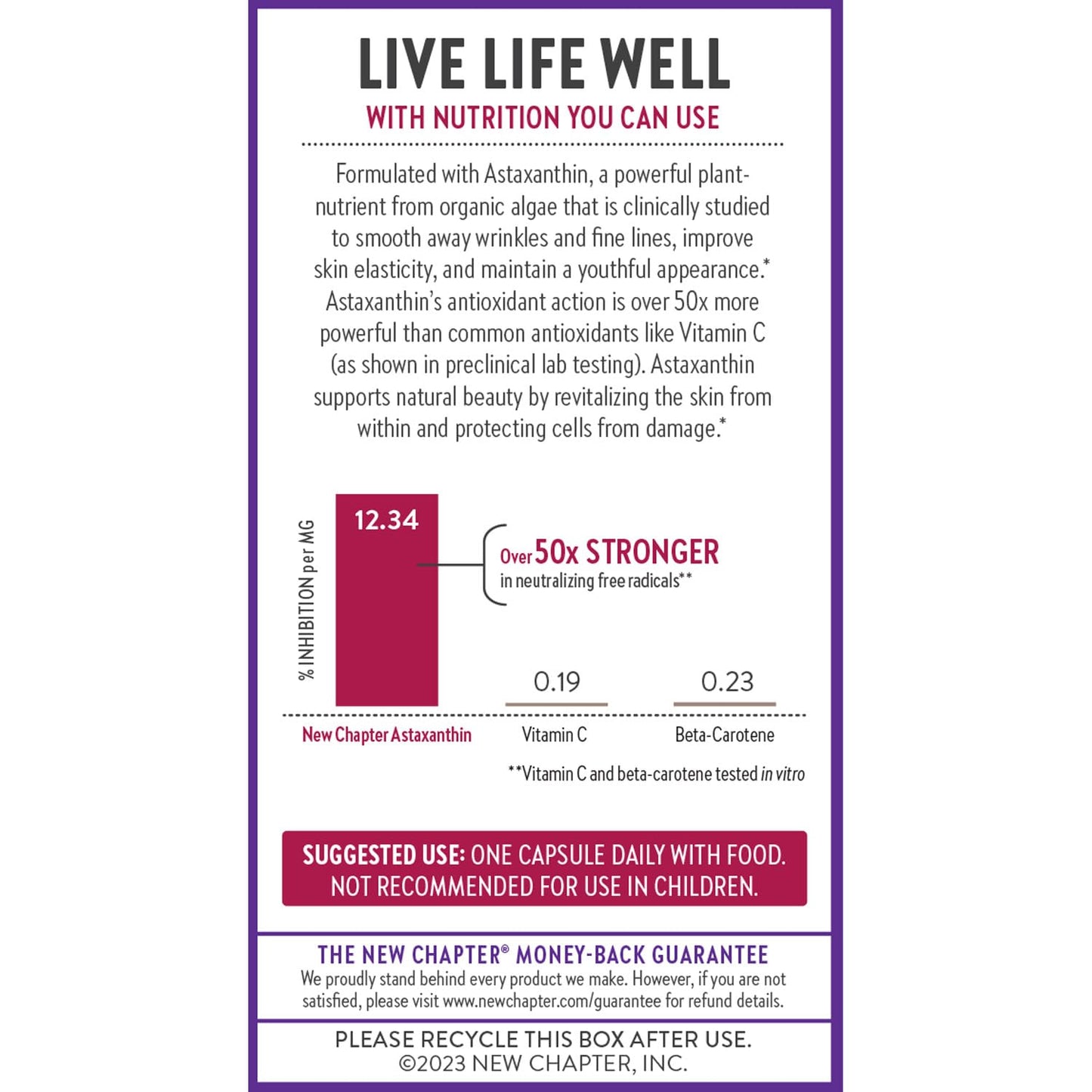 New Chapter Biotin Supplement - Vegan Hair Skin & Nails with Fermented Biotin + Astaxanthin - 60 Count
