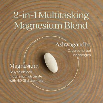 New Chapter Magnesium + Ashwagandha 325 mg Glycinate – 90 ct, 2.5x Absorption | Non-GMO
