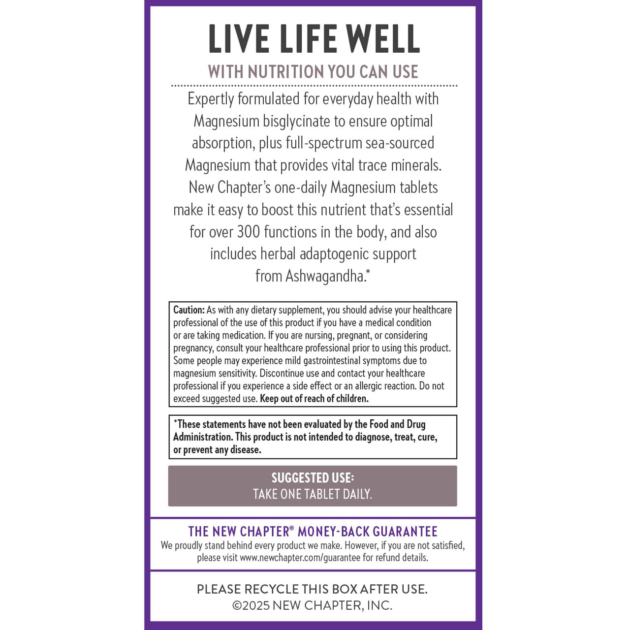New Chapter Magnesium + Ashwagandha 325 mg Glycinate – 90 ct, 2.5x Absorption | Non-GMO