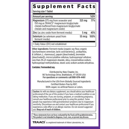 New Chapter Magnesium-Selenium-Zinc Supplement | 325 mg Mg | 90 Count