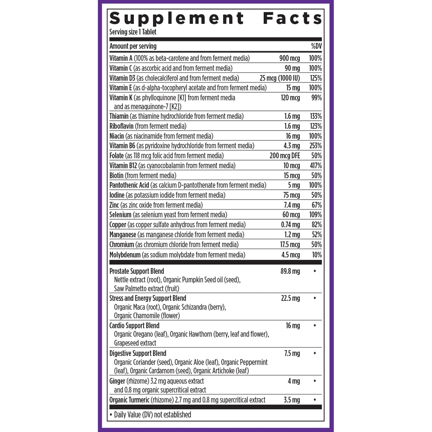 New Chapter Men’s Multivitamin 40+ – One Daily Fermented Nutrients for Immune & Energy Support | Gluten-Free