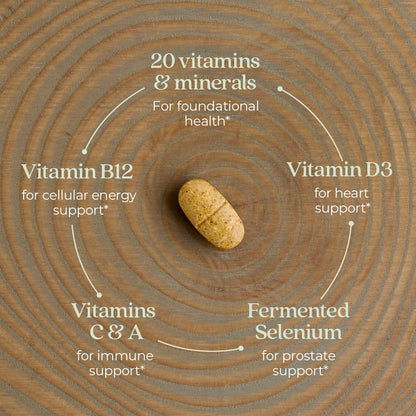 New Chapter Men’s Multivitamin 40+ – One Daily Fermented Nutrients for Immune & Energy Support | Gluten-Free