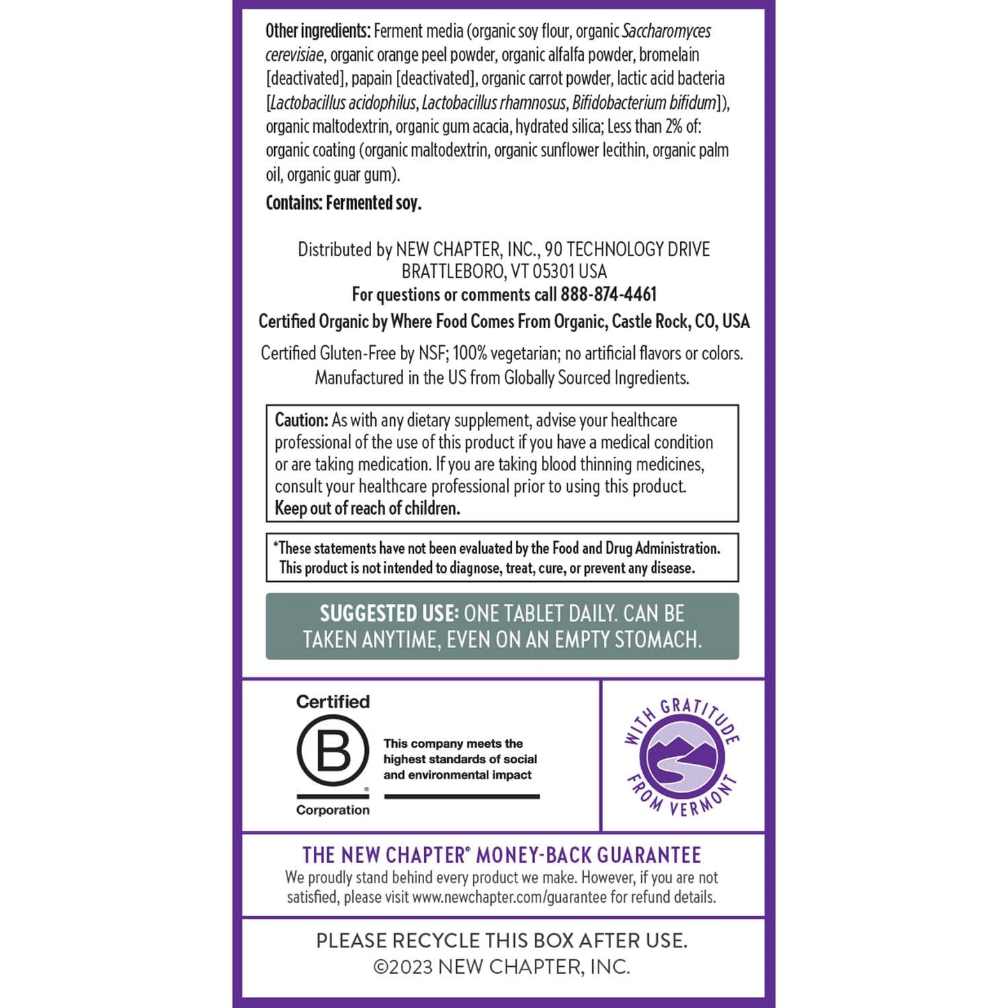 New Chapter Men’s Multivitamin 40+ – One Daily Fermented Nutrients for Immune & Energy Support | Gluten-Free
