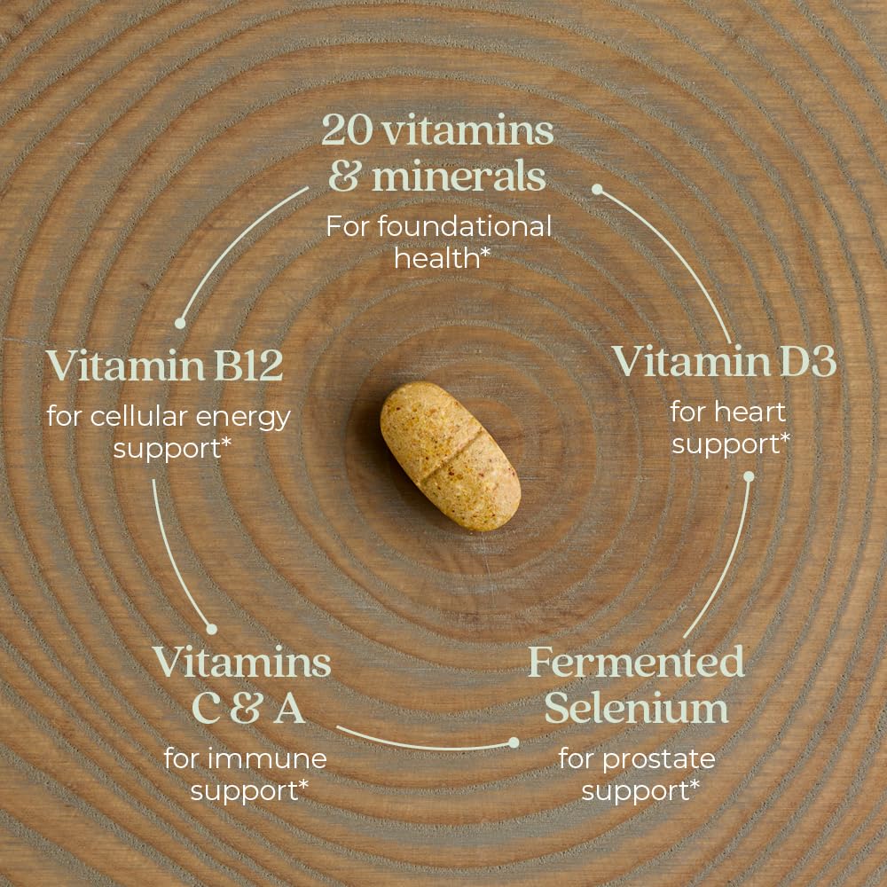 New Chapter Men’s Multivitamin 40+ | One Daily Fermented Multivitamin for Energy, Immunity & Heart Health | Gluten-Free & Non-GMO | 72 Tablets