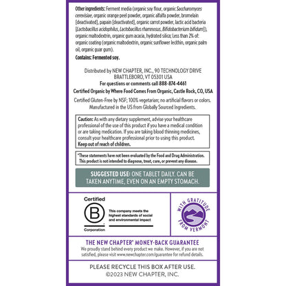 New Chapter Men’s Multivitamin 40+ | One Daily Fermented Multivitamin for Energy, Immunity & Heart Health | Gluten-Free & Non-GMO | 72 Tablets
