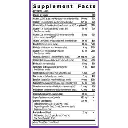 New Chapter Men's One Daily 55+ Multivitamin – Fermented, Non-GMO, 72 Tablets