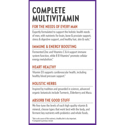 New Chapter Men's Multivitamin - One Daily, Fermented & Immune Support