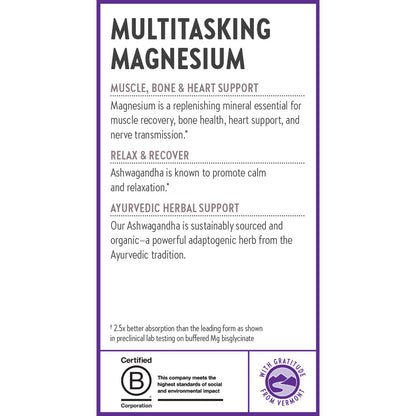 New Chapter Magnesium Glycinate + Ashwagandha Supplement 325 mg – 2.5x Absorption, Non-GMO, 30 ct