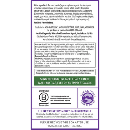 New Chapter Women’s One Daily Multivitamin – Gentle, Fermented Nutrition for Immune Support & Hair Health