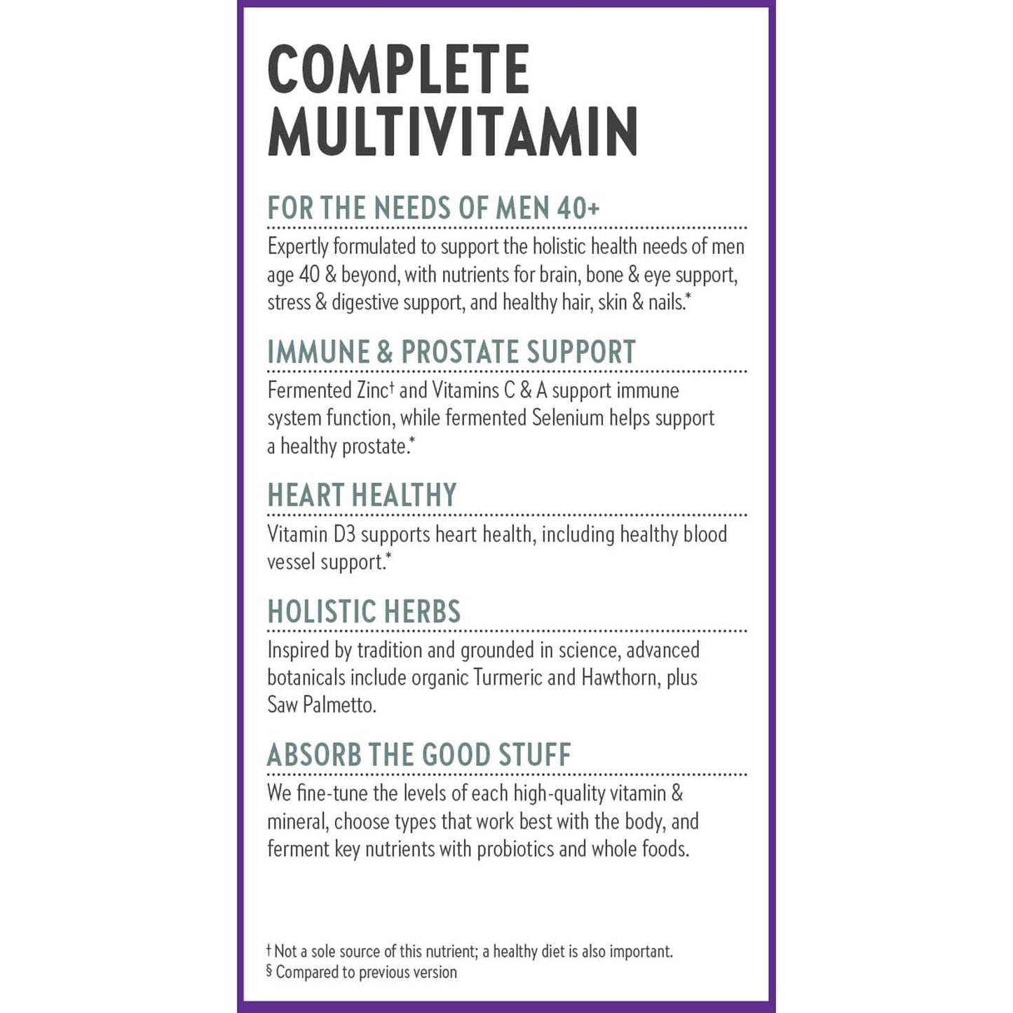 New Chapter Men’s Multivitamin 40+ | One Daily Fermented Multivitamin for Energy, Immunity & Heart Health | Gluten-Free & Non-GMO | 72 Tablets
