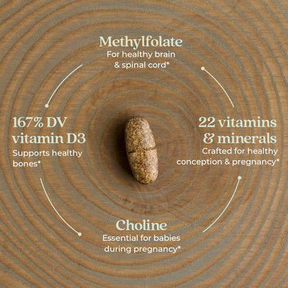 New Chapter Prenatal Vitamins — One Daily Multivitamin with Methylfolate + Choline | Gluten Free & Non-GMO | 90 Count