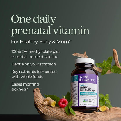 New Chapter Prenatal Vitamins — One Daily Multivitamin with Methylfolate + Choline | Gluten Free & Non-GMO | 90 Count