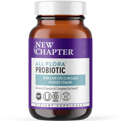New Chapter Probiotic All-Flora - 60 ct, 2 Month Supply | Advanced Digestion & Gut Health