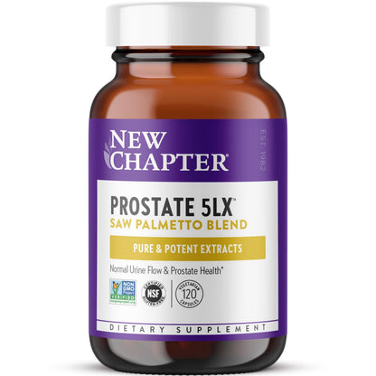 New Chapter Prostate 5LX™ – Clinical Saw Palmetto + Fermented Selenium, 120 Veg Capsules